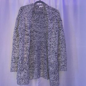 garage black/white cardigan with pockets